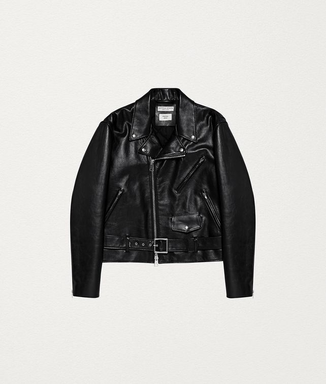 Bottega Veneta® - BIKER JACKET IN ROUGH CALF