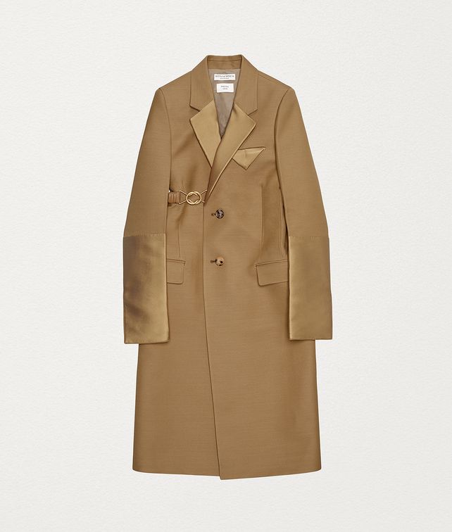 BOTTEGA VENETA COAT IN WOOL AND SCUBA DUCHESSE Outerwear and Jacket Woman fp