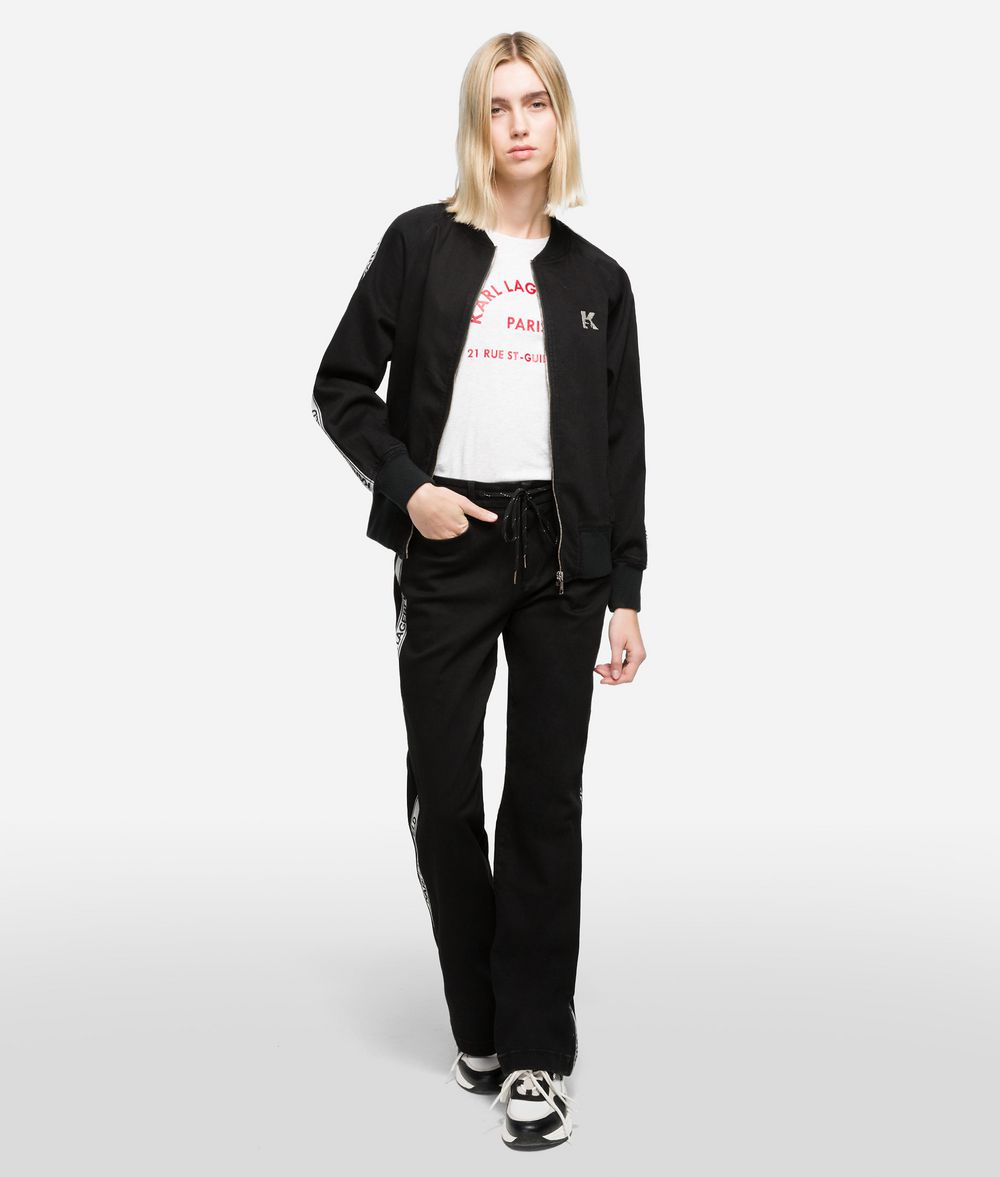 KARL LAGERFELD Sporty Bomber Logo Jacket Jacket Woman f