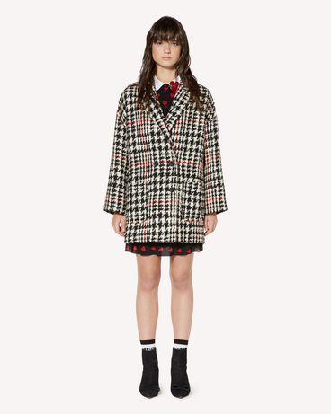 REDValentino Wool hounds tooth oversize coat