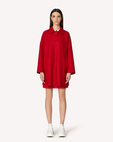 REDValentino Wool and cashmere coat with scallop detail