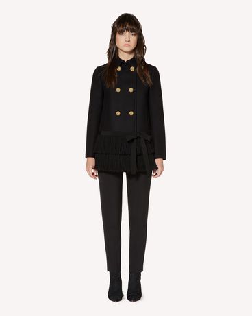 REDValentino 流苏细节羊毛羊绒混纺厚呢大衣