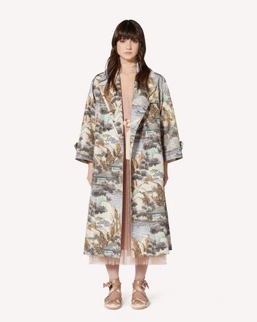 REDValentino Paysage Chinois printed taffeta trench coat