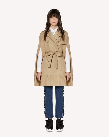 REDValentino Gabardine cape with flounce detailing