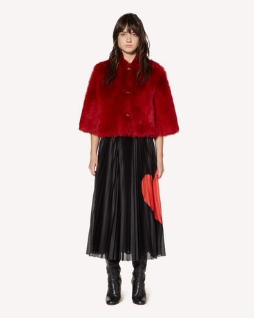 REDValentino Sheepskin jacket with scallop detail