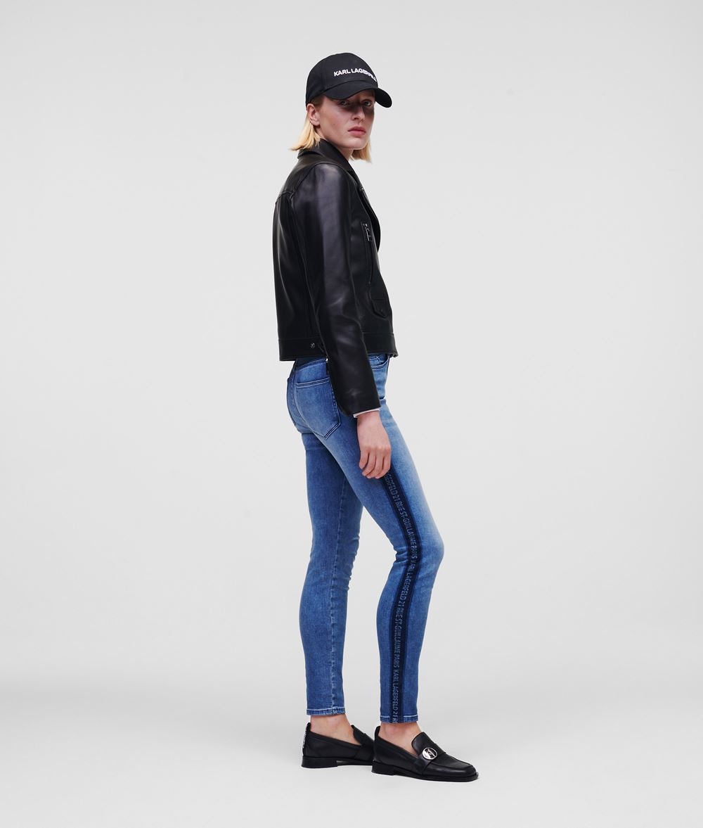KARL LAGERFELD Leather Biker Jacket Jacket Woman d