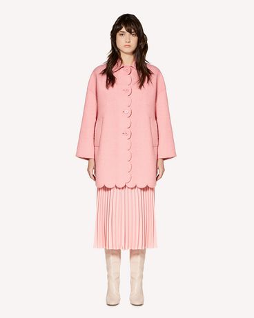 REDValentino 扇形细节珠皮呢大衣