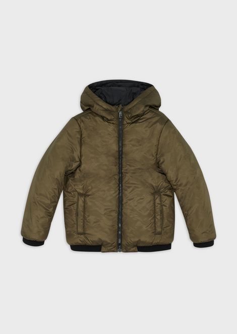 Reversible jacket with all-over logo