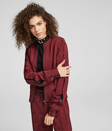 KARL LAGERFELD SNAP-SLEEVED BOMBER KARL LAGERFELD SNAP-SLEEVED BOMBER