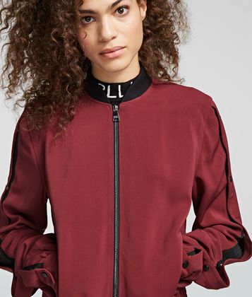 KARL LAGERFELD SNAP-SLEEVED BOMBER KARL LAGERFELD SNAP-SLEEVED BOMBER