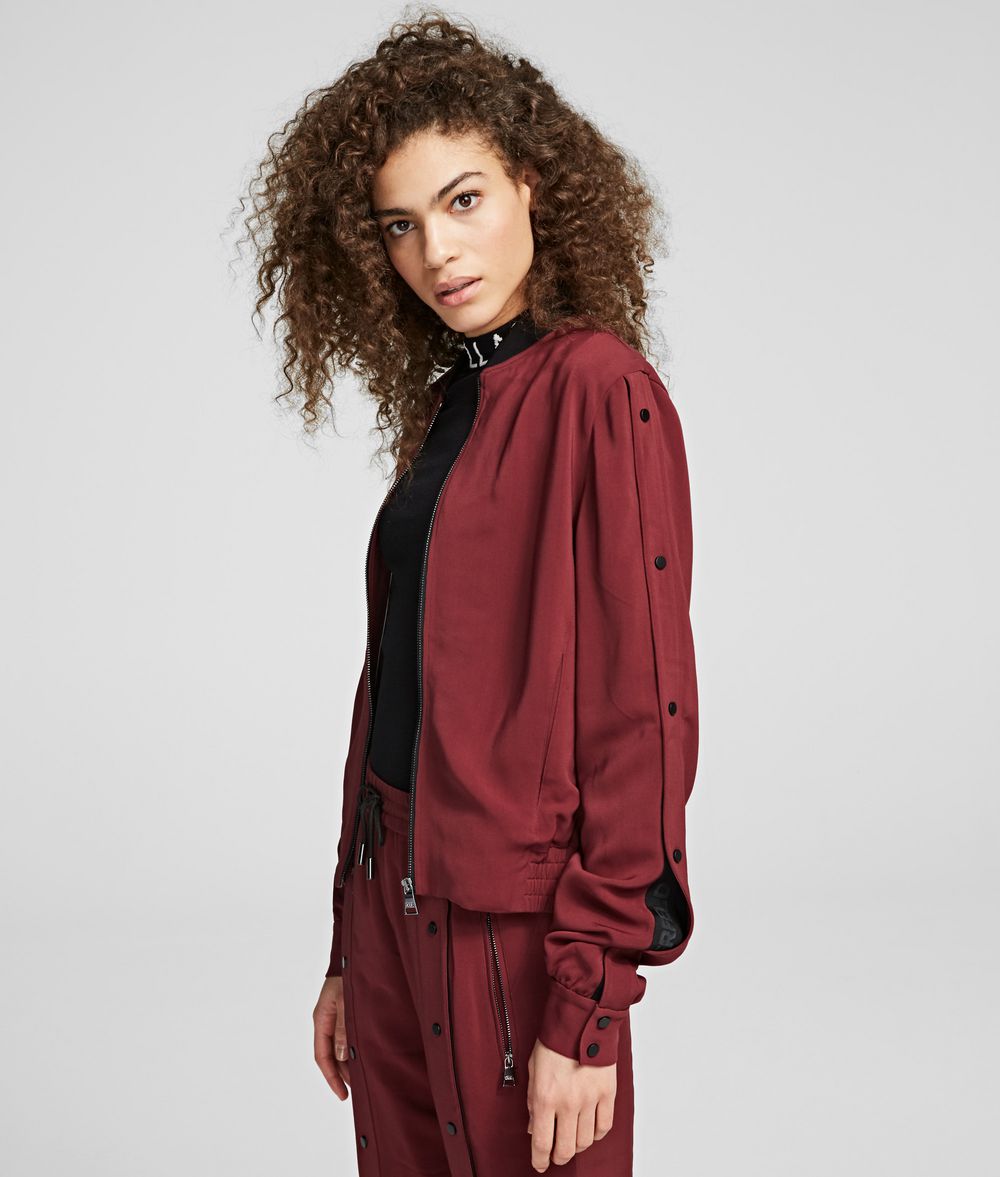 KARL LAGERFELD Snap-Sleeved Bomber Jacket Woman d