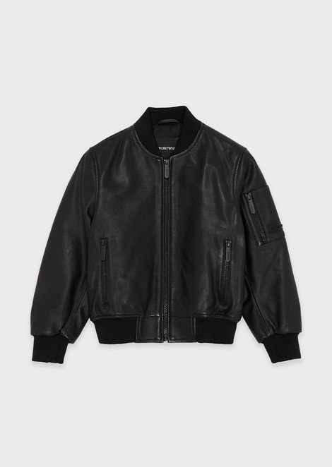 Bomber jacket in vegetable-tanned lambskin nappa leather