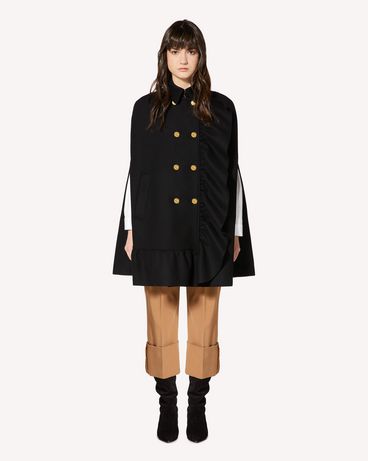 REDValentino Ruffle detail wool cashmere cape