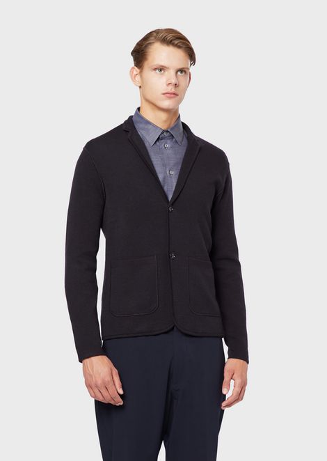 Jacket in stretch jersey pattern with 