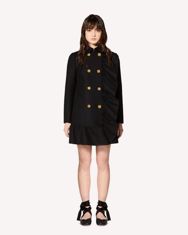 REDValentino 褶饰细节羊毛羊绒混纺厚呢大衣