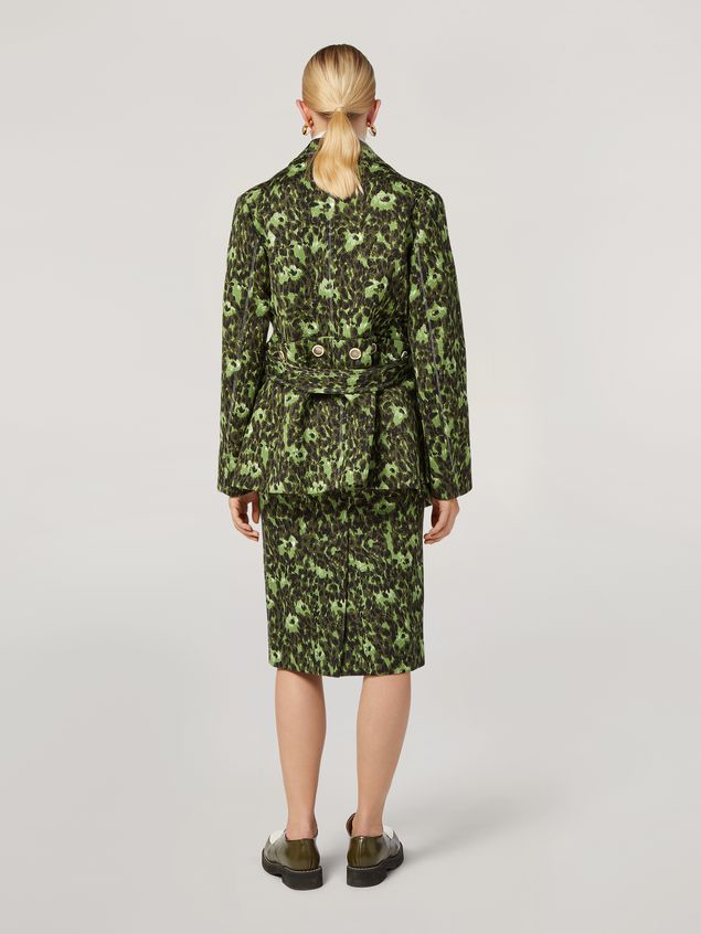 Sporty Jacket Marni Bomber jacket in cotton jacquard Wild print with removable bottom Woman