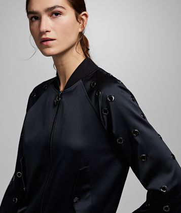 KARL LAGERFELD BOMBER JACKET WITH EYELETS KARL LAGERFELD BOMBER JACKET WITH EYELETS