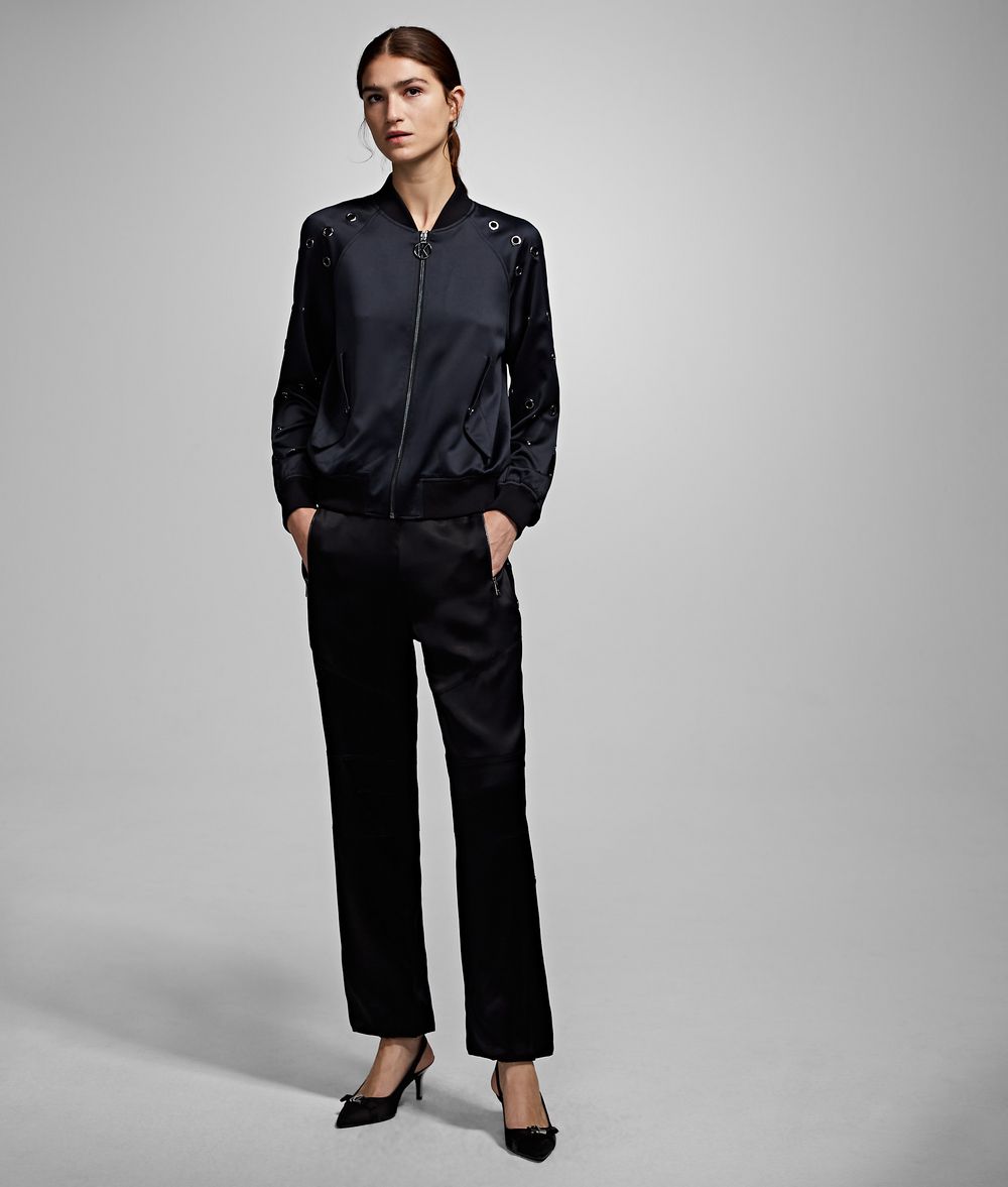 KARL LAGERFELD Bomber Jacket with Eyelets Jacket Woman f