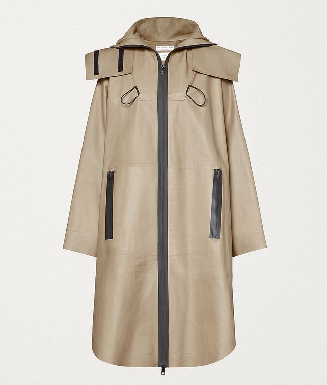 BOTTEGA VENETA COAT IN CALF LEATHER Outerwear and Jacket Woman fp