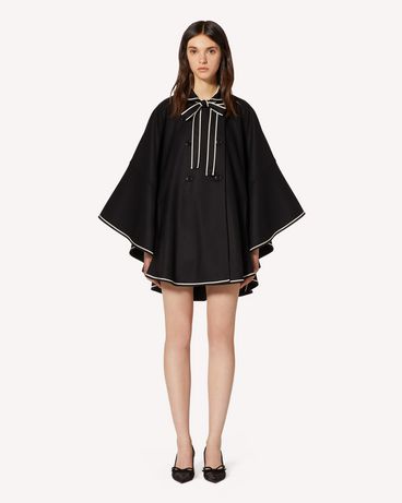 REDValentino Wool felt cape with contrast details
