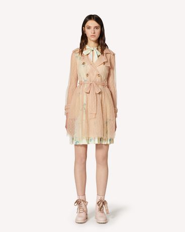 REDValentino Point d'esprit tulle trench coat