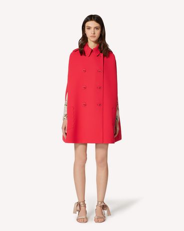 REDValentino Scallop detail fused tech cape