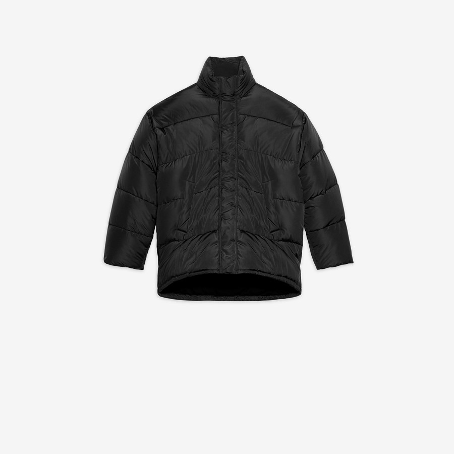 New C Shape Puffer Jacket Black for Men 