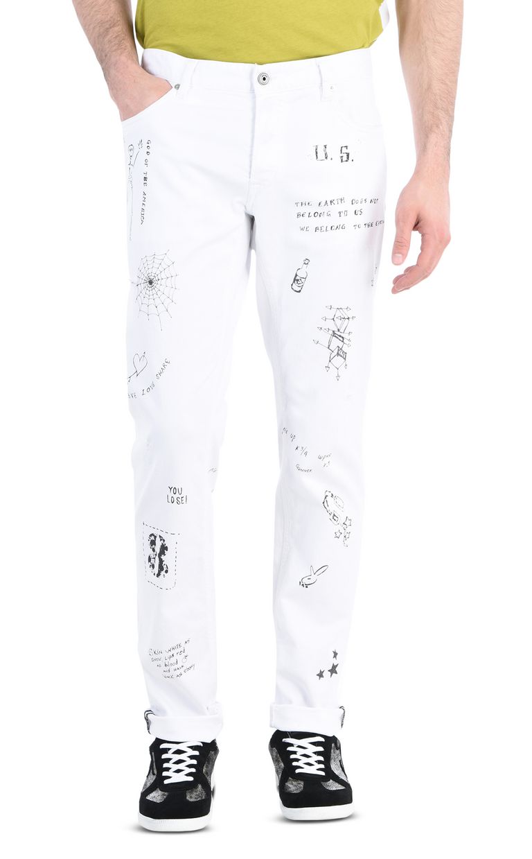 jeans with writing on them mens