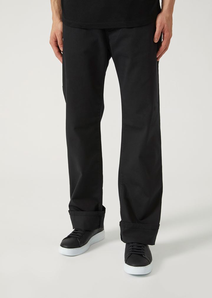 Regular fit trousers in stretch cotton gabardine Regular fit trousers in stretch cotton gabardine