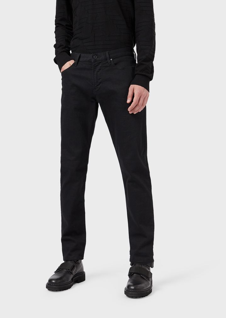 Slim-fit J06 comfort denim jeans with logo patch | Man | Emporio Armani