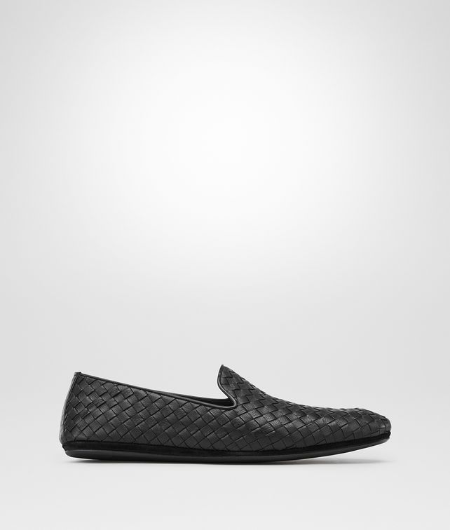 BOTTEGA VENETA ネロ イントレチャート カーフ フィアンドラスリッパ スリッパ&ローファー メンズ fp