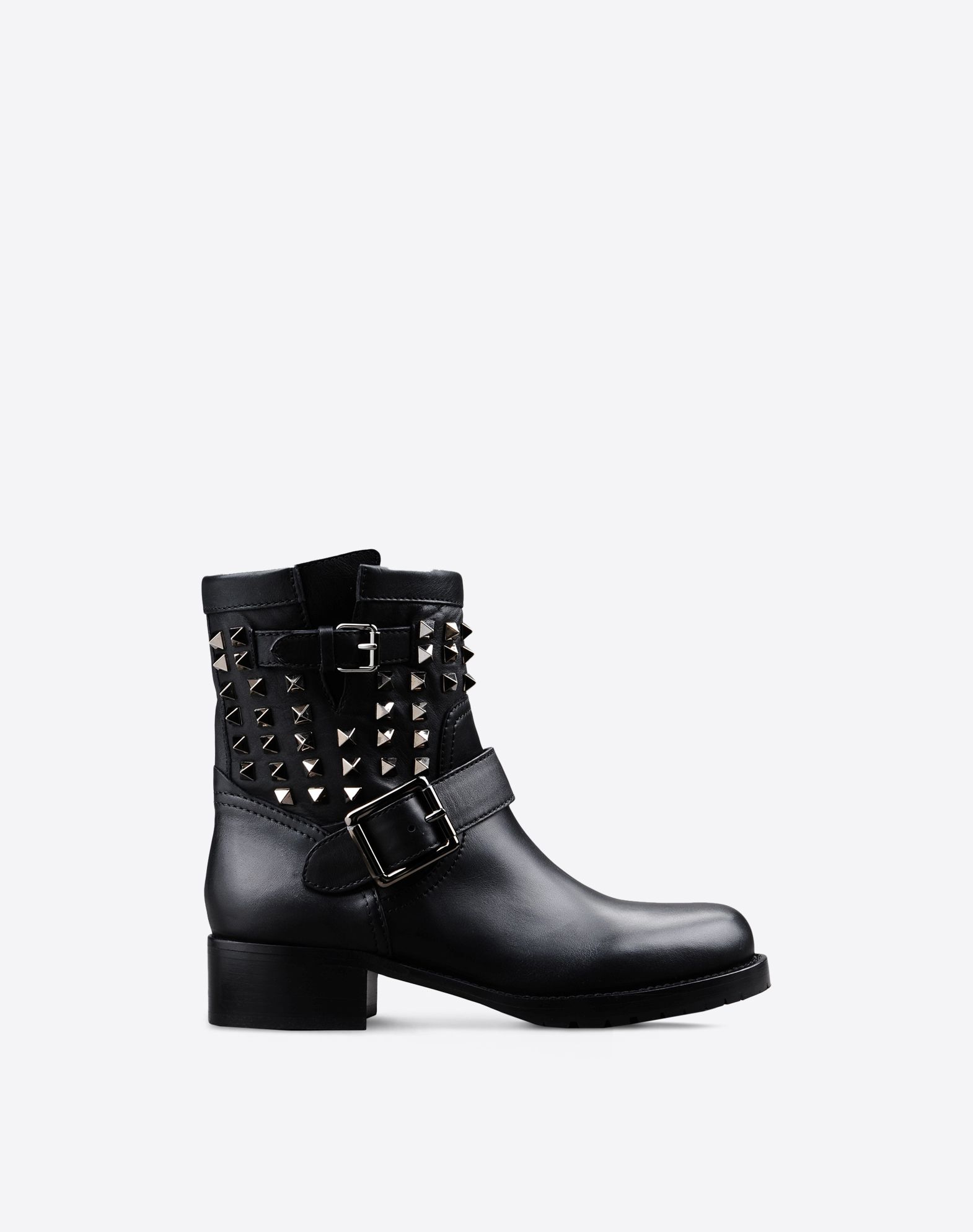 VALENTINO Fermeture avec petites ceintures Clous Uni Semelle crantée Pointe arrondie Talon plat 44657927mh