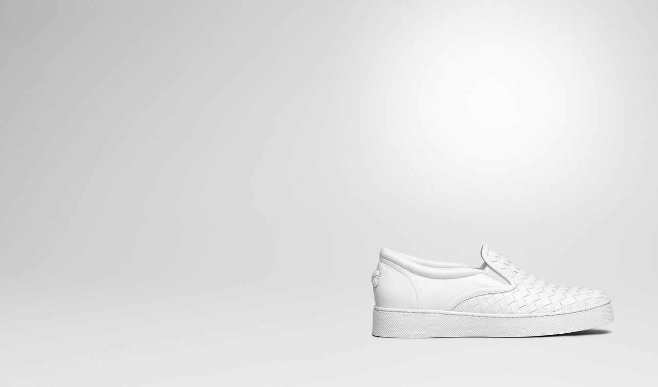 dodger sneaker in bianco intrecciato nappa landing