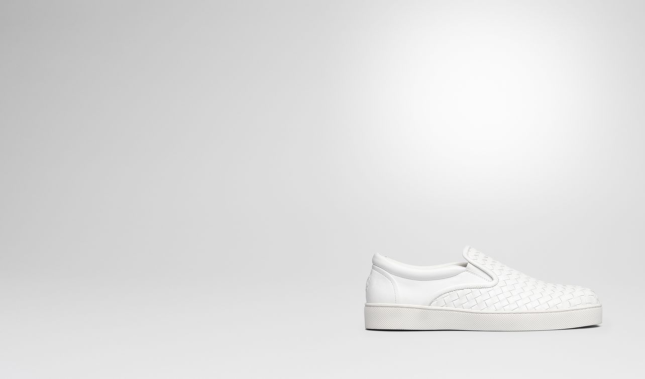 bianco intrecciato nappa sneaker landing