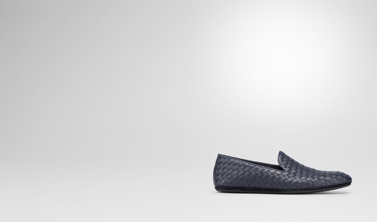 dark navy intrecciato calf slipper landing
