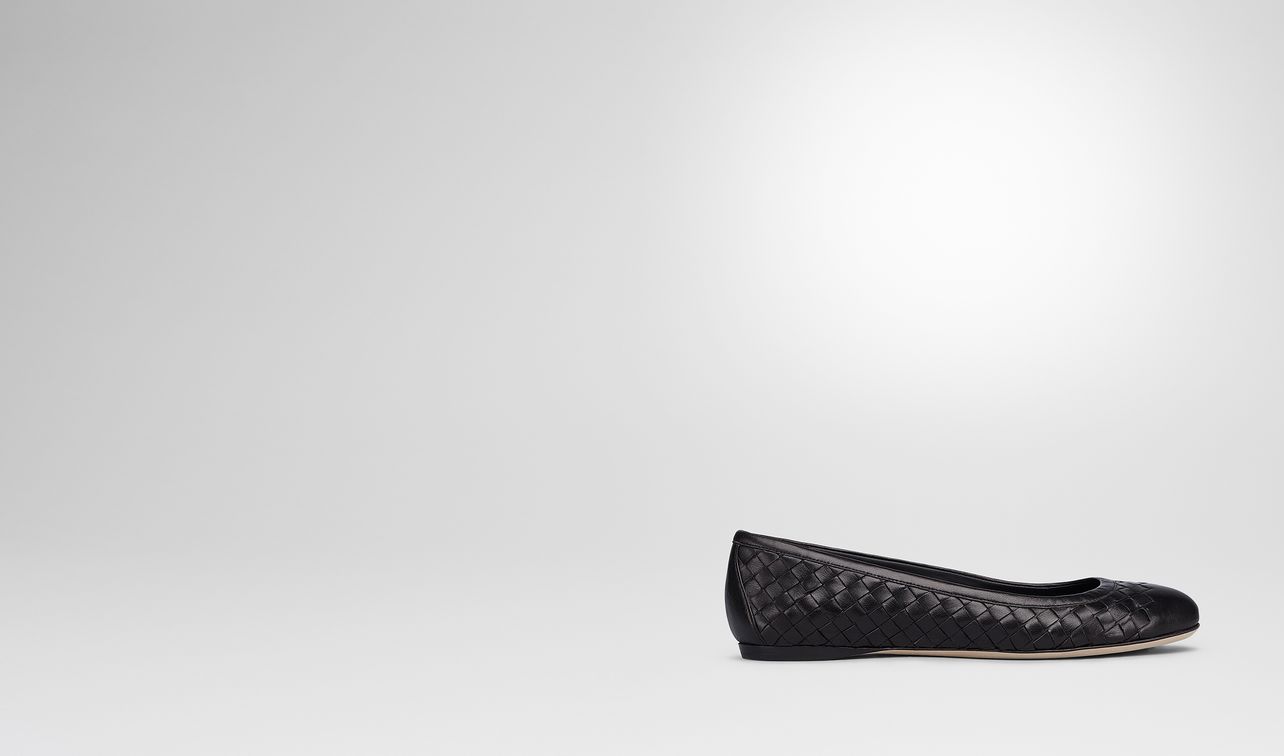 peggy ballerina in nero intrecciato nappa landing