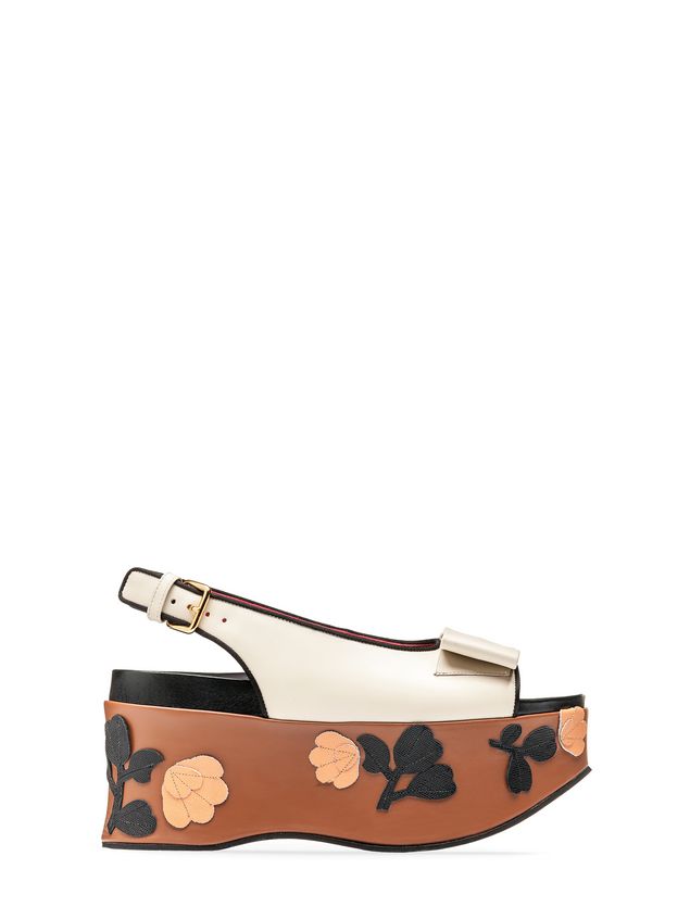 Wedge In Calfskin With Bow And Colored Leather Flowers ‎ from the Marni ...