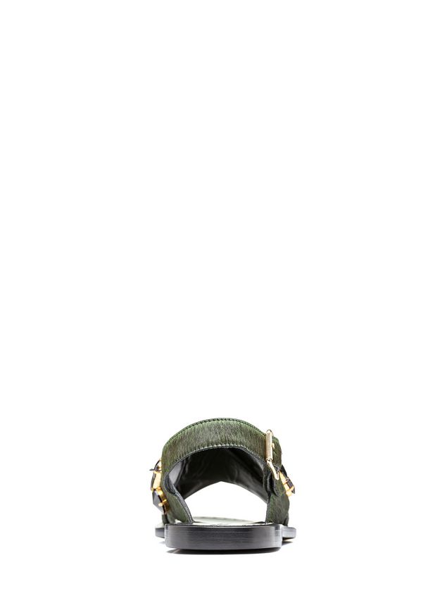 Sandals Marni Sandal in pony-like calfskin with beads in glass Woman