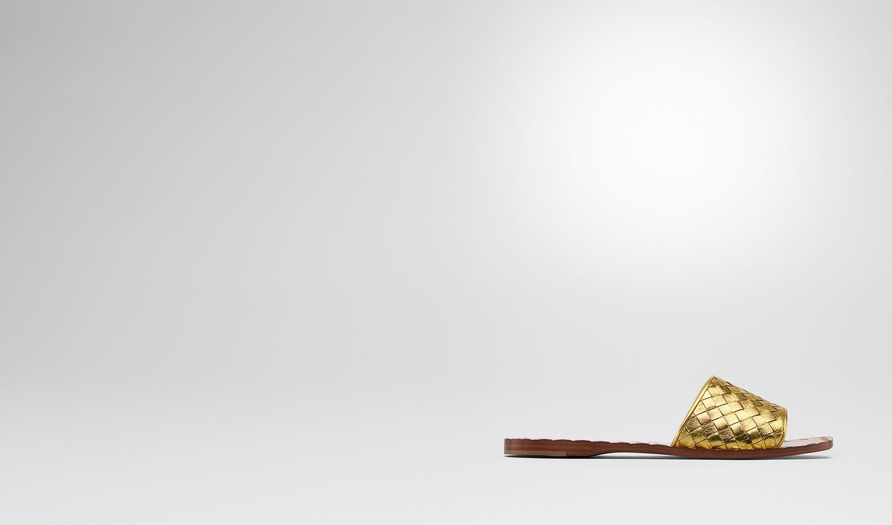 light gold intrecciato calf sandals landing