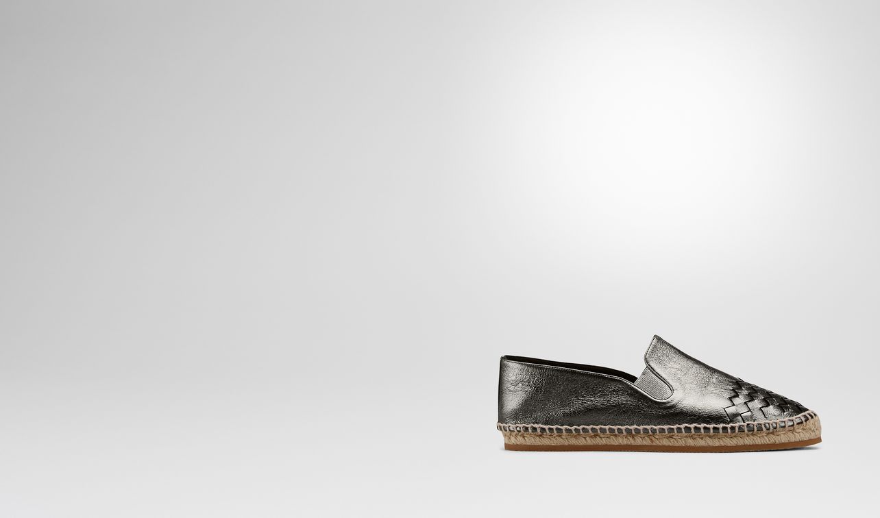 gala espadrille aus intrecciato kalbsleder in argento antique landing