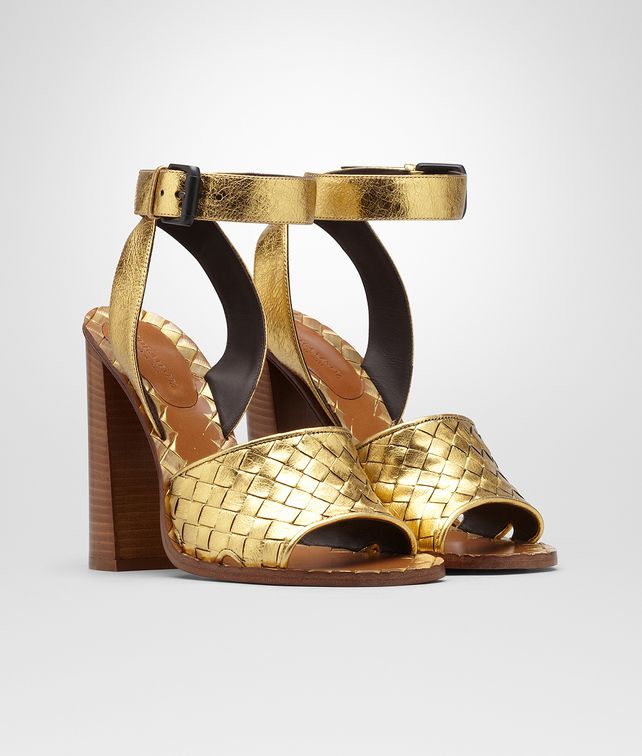 bottega veneta sandals gold