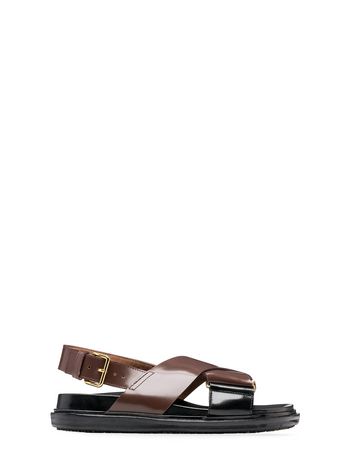 Marni Criss-cross fussbett in calfskin Woman