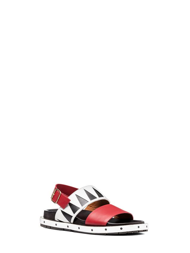 Two Band Sandal In Tribal Motif Calfskin ‎ from the Marni ‎Fall Winter ...
