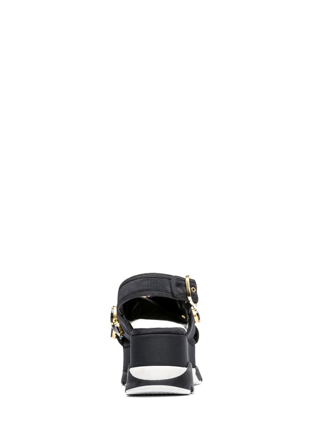 Sandals Marni Crossover sandal in technical fabric with piping Woman