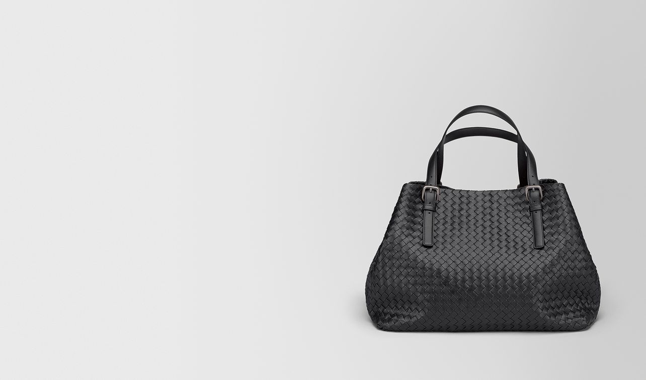 nero intrecciato nappa large cesta bag landing