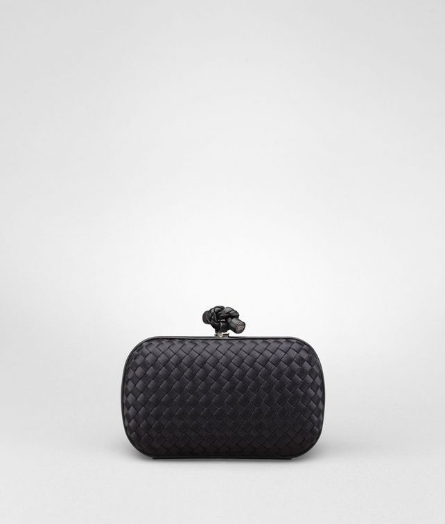 BOTTEGA VENETA Nero Satin Knot Clutch Woman fp