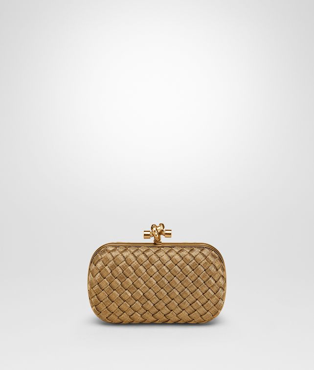 BOTTEGA VENETA KNOT IN ORO BRUCIATO INTRECCIO Clutch Woman fp
