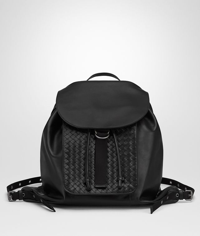 BOTTEGA VENETA BACKPACK IN NERO INTRECCIATO CALF Backpack Woman fp