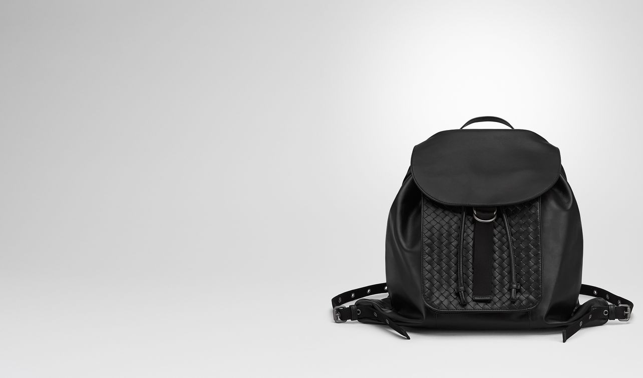 backpack in nero intrecciato calf landing