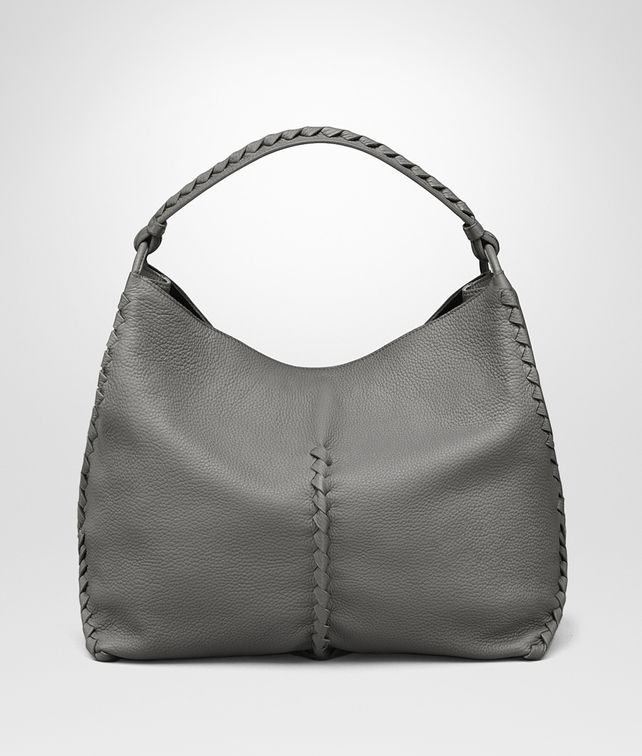 Bottega Veneta® - LIGHT GRAY CERVO SHOULDER BAG